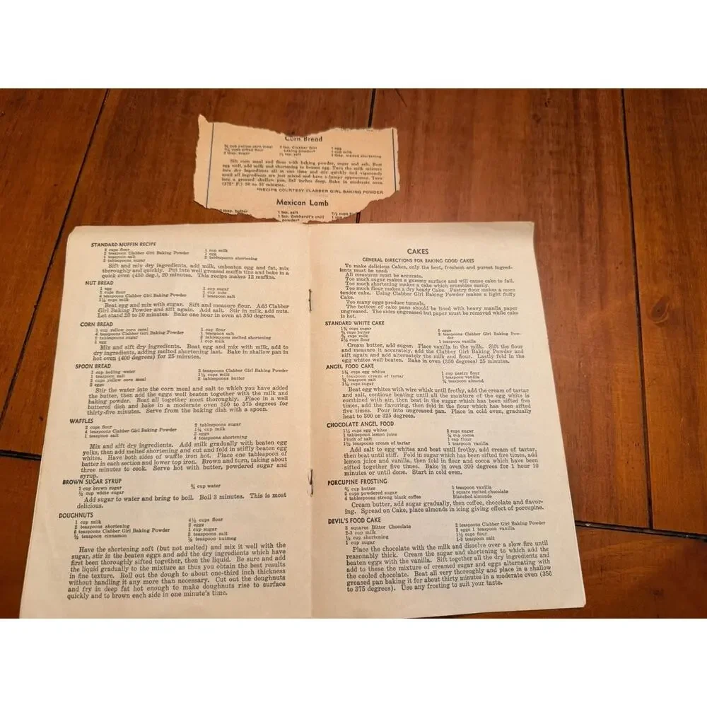 Vintage 1931 Clabber Girl Baking Powder Recipe Info Hulman & Co. Terre Haute